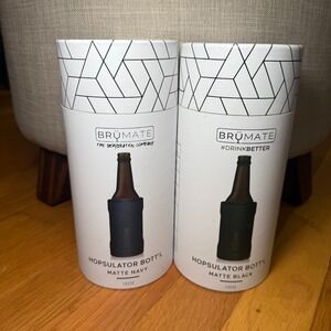 2 Brumate 12oz  Hopsulator Bott'l Matte Black and Matte Navy NEW‎ OPENED